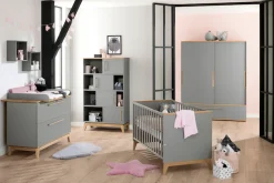 PAIDI Standregal »STIENE in Beige oder Grau, 8 Fächer, 4 Schiebetüren mit Soft-Close« B/H/T ca. 95/161/40cm,modernes und langlebiges Regal mit Massivholz, Highboard