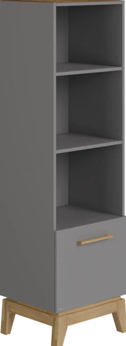 PAIDI Standregal »STIENE in Beige oder Grau, 3 offene Fächer, 1 Schublade mit Soft-Close« B/H/T ca. 48/161/40cm,modernes und langlebiges Regal mit Massivholz, Highboard