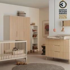 PAIDI Wandregal »JONTE in Beige mit Schiebetür & 2 Fächern« B/H/T ca. 94/27/20cm, Cashmere-Beige/Light Oak,Hängeregal, 20 Kg Tragkraft, Wandboard