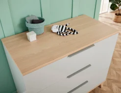 PAIDI Wickelkommode »FIENE in Grau, 3 Schubladen mit Soft-Close, Vollauszug« Kommode in 110 cm Breite, geprüfte Sicherheit, Wickeltisch aus Holz 110 cm