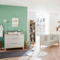 PAIDI Wickelkommode »FIENE in Grau, 3 Schubladen mit Soft-Close, Vollauszug« Kommode in 110 cm Breite, geprüfte Sicherheit, Wickeltisch aus Holz 110 cm
