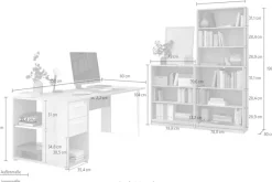 Parisot Büromöbel-Set »Start Up« Set, 3-tlg., 3 tlg. Gesamtarbeitsfläche 189 x 80 cm