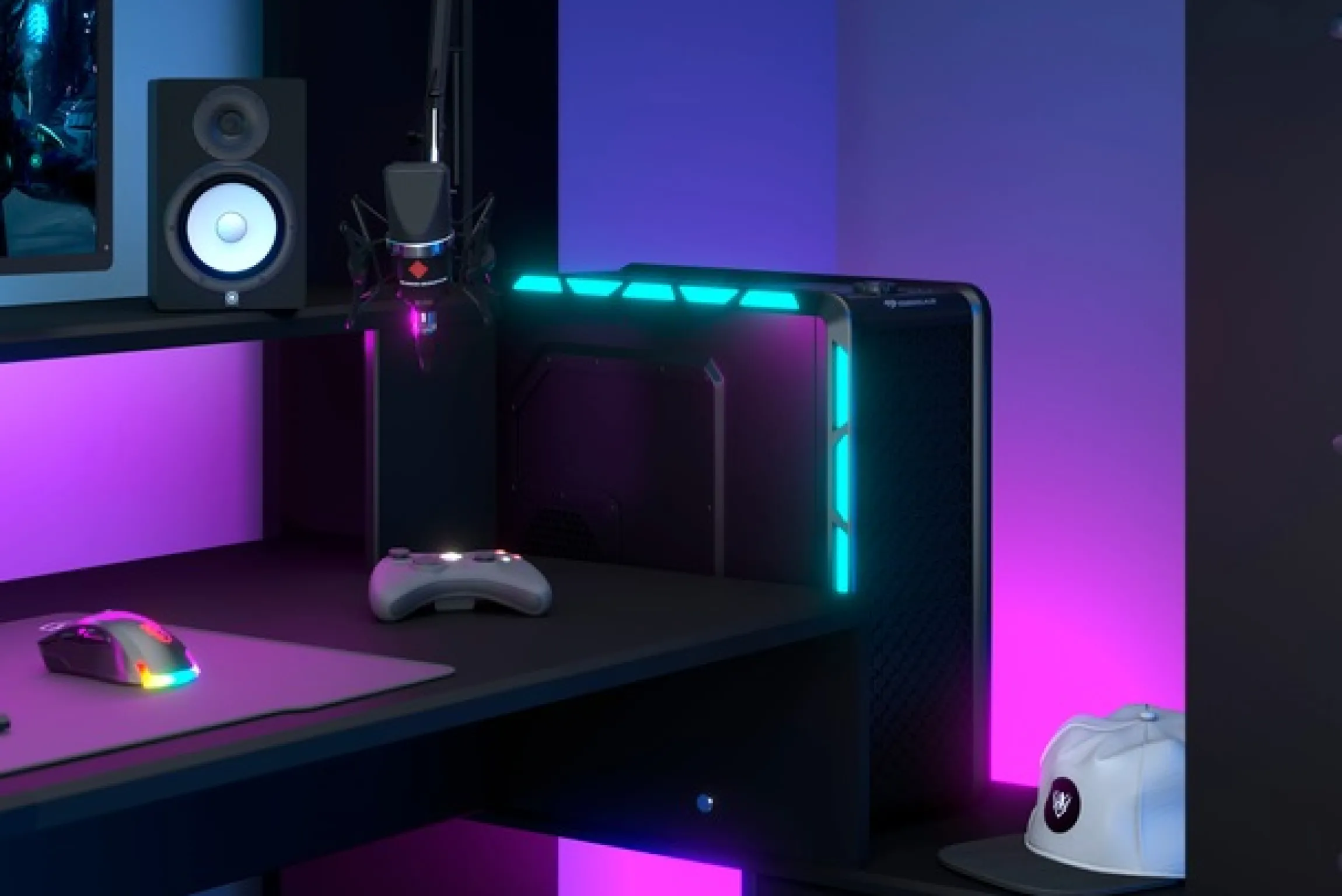 Parisot Hochbett »Gaming-Bett, mit Schreibtisch, USB Anschluss, LED, viel Stauraum« ideal für kleine Räume, TOPSELLER!
