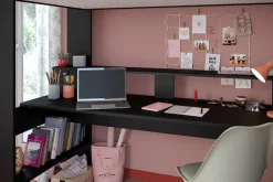 Parisot Hochbett »Gaming-Bett, mit Schreibtisch, USB Anschluss, LED, viel Stauraum« ideal für kleine Räume, TOPSELLER!