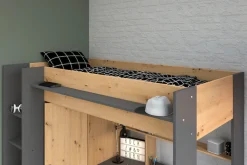 Parisot Hochbett »Heavy« ALL-IN-ONE, mit Kleiderschrank, Schreibtisch, Leiter, Stauraum
