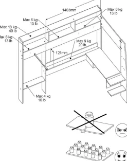 Parisot Hochbett »Shelter 11« 1 Stk. tlg. integrierter Schreibtisch, Leiter, Regal, Kleiderstange, Ablagen