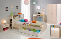 Parisot Jugendzimmer-Set »Charly« Bett, Anstellregal, Nachttisch, Kleiderschrank, Schreibtisch etc., 6 Stk. tlg.