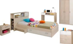 Parisot Jugendzimmer-Set »Charly« Bett, Anstellregal, Nachttisch, Kleiderschrank, Schreibtisch etc., 6 Stk. tlg.