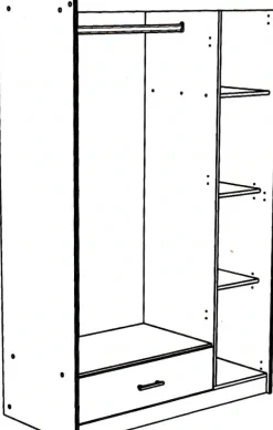 Parisot Jugendzimmer-Set »Charly« Bett, Anstellregal, Nachttisch, Kleiderschrank, Schreibtisch etc., 6 Stk. tlg.