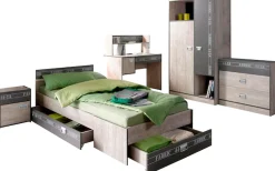 Parisot Jugendzimmer-Set »Fabric« Set, Bett, Bettschubkasten, Kleiderschrank, Nachttisch, 4 Stk. tlg. wahlweise mit Aufbauservice
