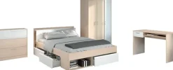 Parisot Jugendzimmer-Set »Most« Set, Bett mit Schubkästen, Kleiderschrank, Schreibtisch, Schubkastenkommode, 4 Stk. tlg.