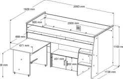 Parisot Jugendzimmer-Set »Parisot Charly 22« Set, 2 tlg. ausziehbarer Schreibtisch auf Rollen