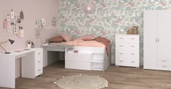Parisot Jugendzimmer-Set »Parisot, Milky 11« 5 Stk. tlg. viel Stauraum, komplettes Zimmer, für Jungen und Mädchen