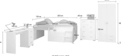 Parisot Jugendzimmer-Set »Parisot, Milky 11« 5 Stk. tlg. viel Stauraum, komplettes Zimmer, für Jungen und Mädchen