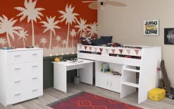 Parisot Jugendzimmer-Set »Parisot Kinderzimmer Reverse 13« 2 Stk. tlg. integrierte Schreibtisch, kommode und integrierte Leiter