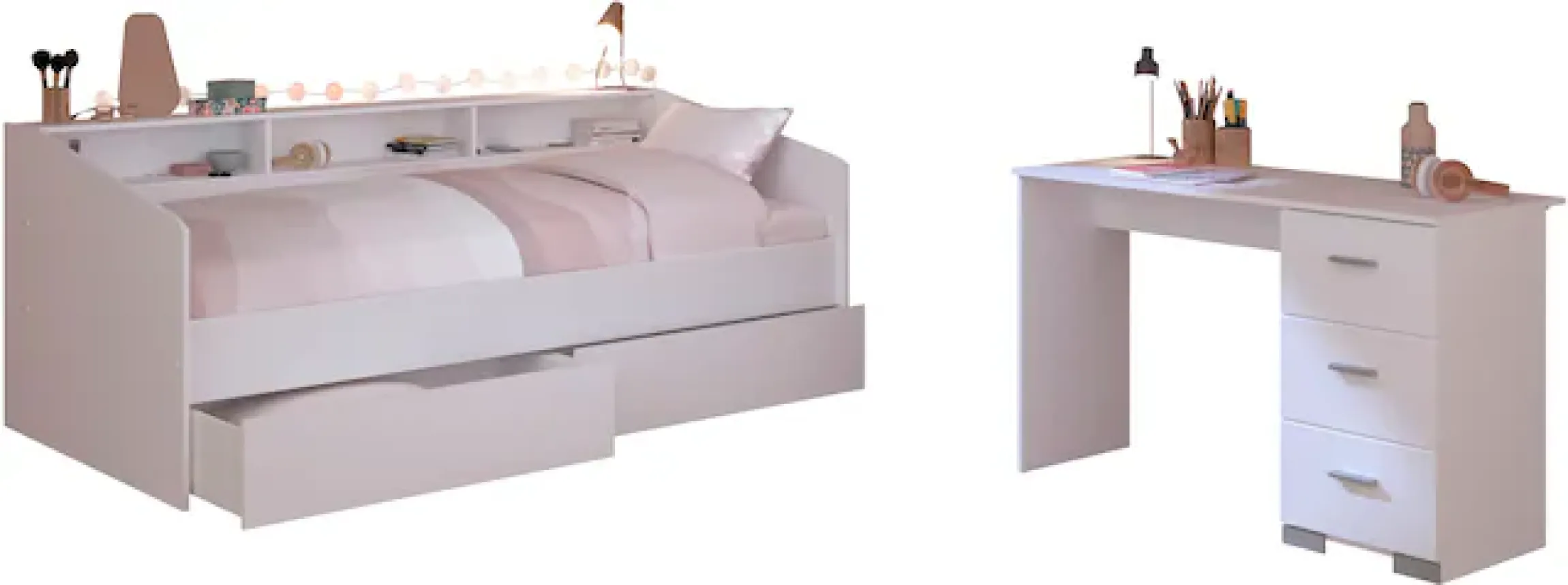 Parisot Jugendzimmer-Set »Sleep 41« Set, 3 Stk. tlg. Rückwände der Fächer am Bett drehbar