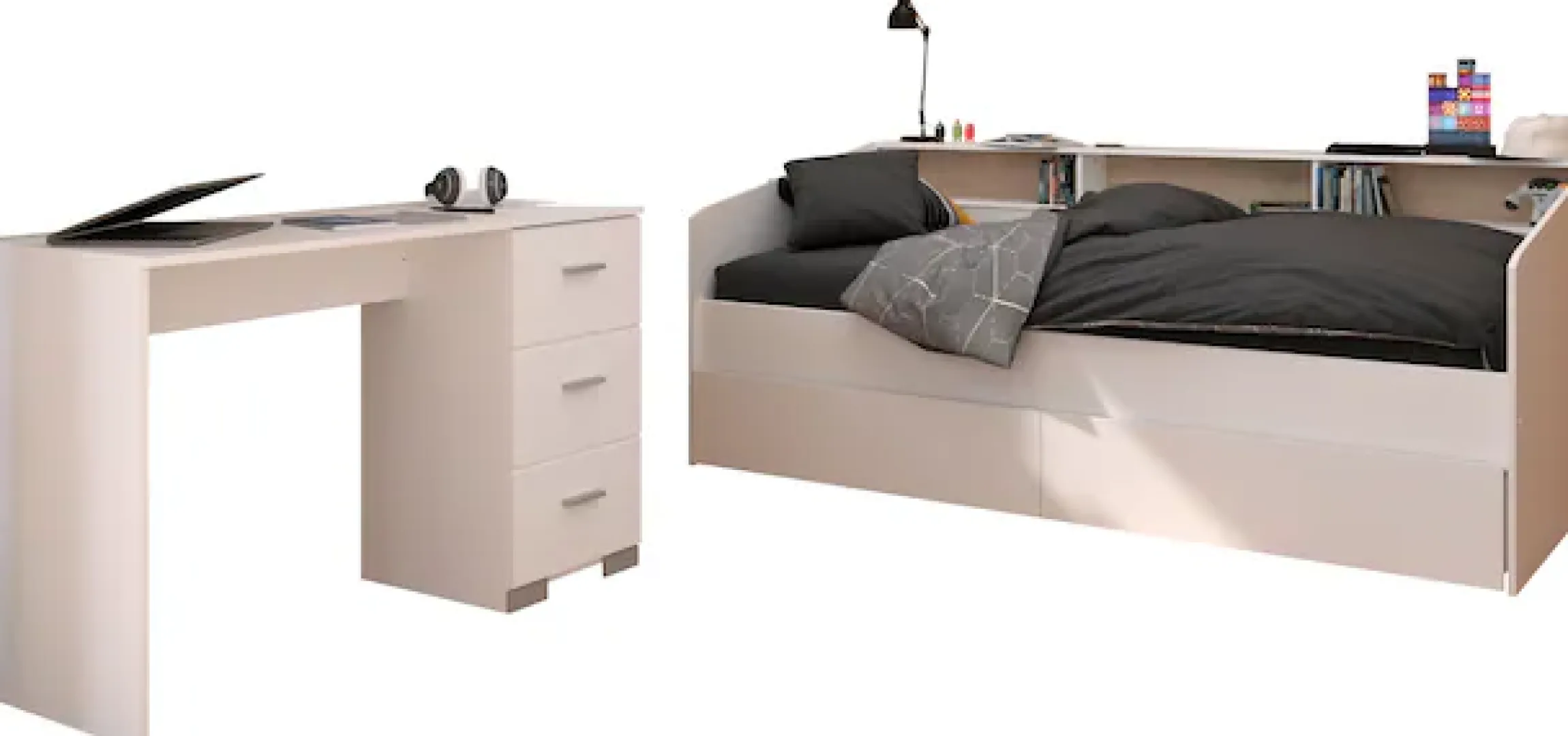 Parisot Jugendzimmer-Set »Sleep 41« Set, 3 Stk. tlg. Rückwände der Fächer am Bett drehbar