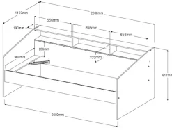 Parisot Jugendzimmer-Set »Sleep 41« Set, 3 Stk. tlg. Rückwände der Fächer am Bett drehbar