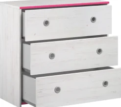Parisot Jugendzimmer-Set »Smoozy« Set, Hochbett mit Schreibtisch, Kleiderschrank und Schubkastenkommode, 3 Stk. tlg.