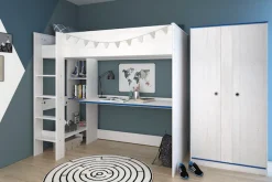 Parisot Jugendzimmer-Set »Smoozy« Set, Hochbett mit integr. Schreibtisch und Kleiderschrank, 2 Stk. tlg.