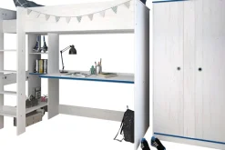 Parisot Jugendzimmer-Set »Smoozy« Set, Hochbett mit integr. Schreibtisch und Kleiderschrank, 2 Stk. tlg.