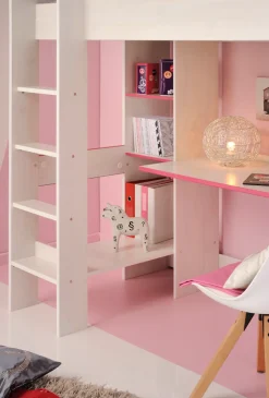 Parisot Jugendzimmer-Set »Smoozy« Set, Hochbett mit integr. Schreibtisch und Kleiderschrank, 2 Stk. tlg.