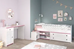 Parisot Jugendzimmer-Set »Smoozy« Stauraumbett, Nachttisch und Schreibtisch, 3 Stk. tlg.