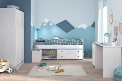 Parisot Jugendzimmer-Set »Smoozy« Stauraumbett,Nachttisch, Kleiderschrank und Schreibtisch, 4 Stk. tlg.