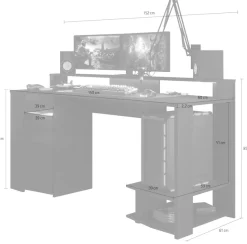 Parisot Kinderschreibtisch »Gaming« Gamingtisch, Jugendschreibtisch, Schreibtisch, inkl. LED Beleuchtung