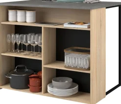 Parisot Schrank-Set »Fumay 3« Set, viel Stauraum, Kücheninsel, Küchenwaagen, inkl. Kabeldurchlass, 3 Stk. tlg.