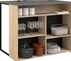 Parisot Schrank-Set »Fumay 3« Set, viel Stauraum, Kücheninsel, Küchenwaagen, inkl. Kabeldurchlass, 3 Stk. tlg.