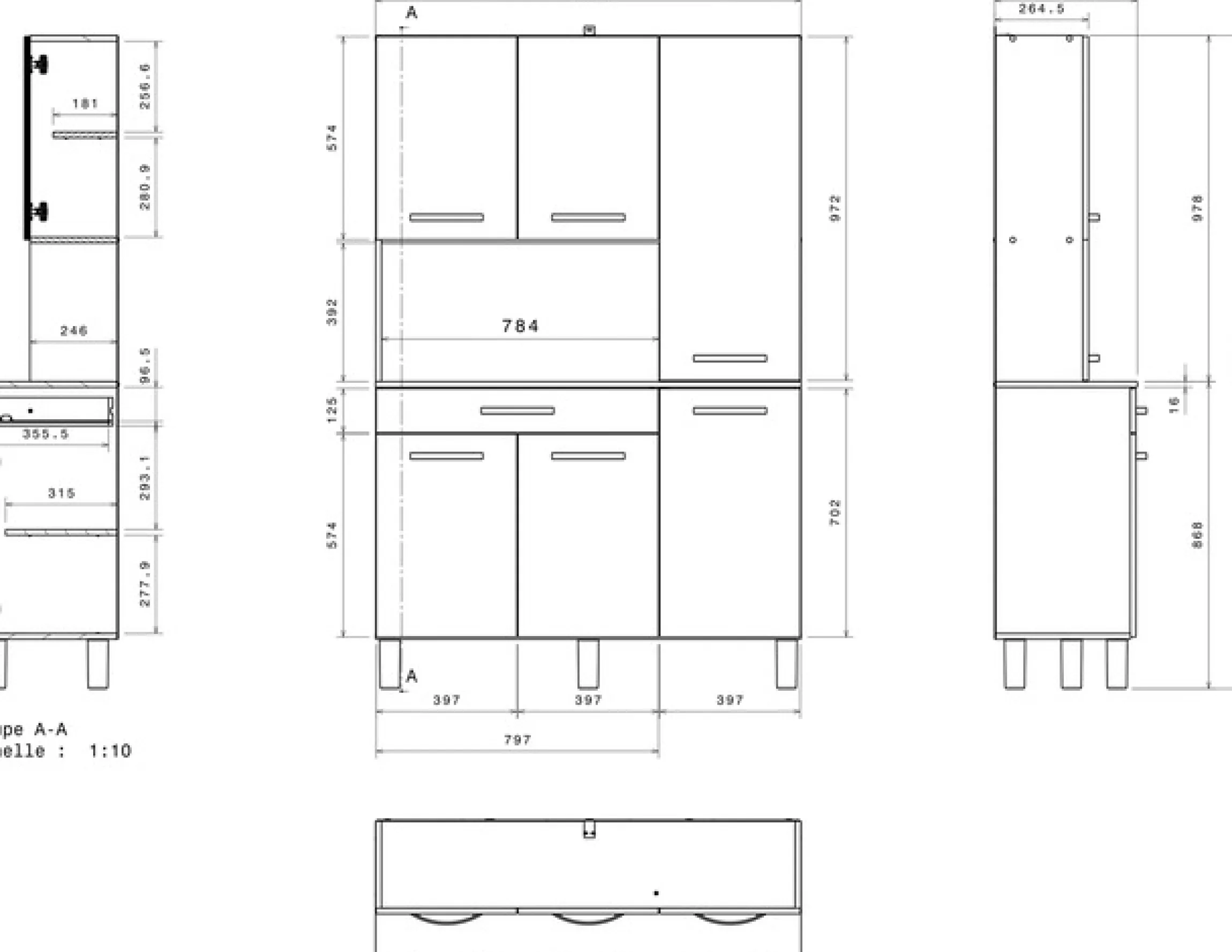 Parisot Schrank-Set »Season 1, Mehrzweckschrank, Buffetschrank, Aufbewahrung« Set, Set bestehend aus Buffet und Beistellschrank auf Rollen, 2 Stk. tlg.