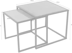 Paroli Couchtisch Set, 2 Stk. tlg. quadra