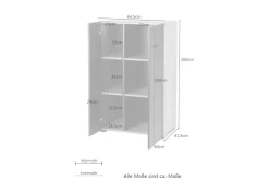 PLACES OF STYLE Aktenschrank »Moid; Mehrzweckschrank,« moderne Kommode mit viel Stauraum, Maße 64,5 x 41,5 x 106 cm