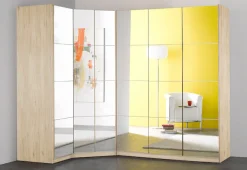priess Eckkleiderschrank »Malaga Schlafzimmerschrank Ecklösung erweiterbar in drei Farben« Kleiderschrank Schrank Garderobe Stauraumwunder mit Spiegel
