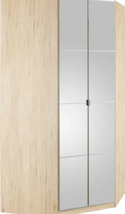 priess Eckkleiderschrank »Malaga Schlafzimmerschrank Ecklösung erweiterbar in drei Farben« Kleiderschrank Schrank Garderobe Stauraumwunder mit Spiegel