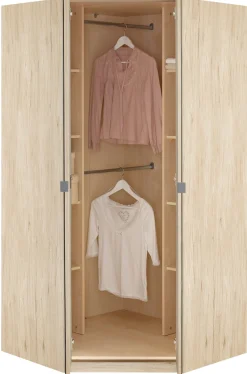 priess Eckkleiderschrank »Malaga Schlafzimmerschrank Ecklösung erweiterbar in drei Farben« Kleiderschrank Schrank Garderobe Stauraumwunder mit Spiegel