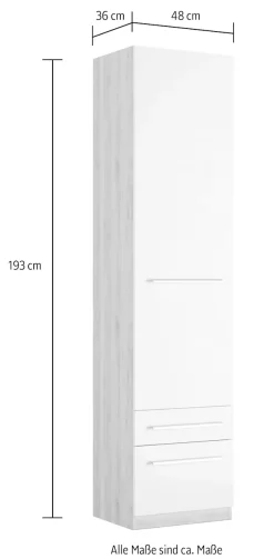priess Kleiderschrank »Schrank Garderobe Wäscheschrank Barcelona in 5 Breiten« viel Stauraum, geräumige Schubkästen, mit Spiegel, MADE IN GERMANY