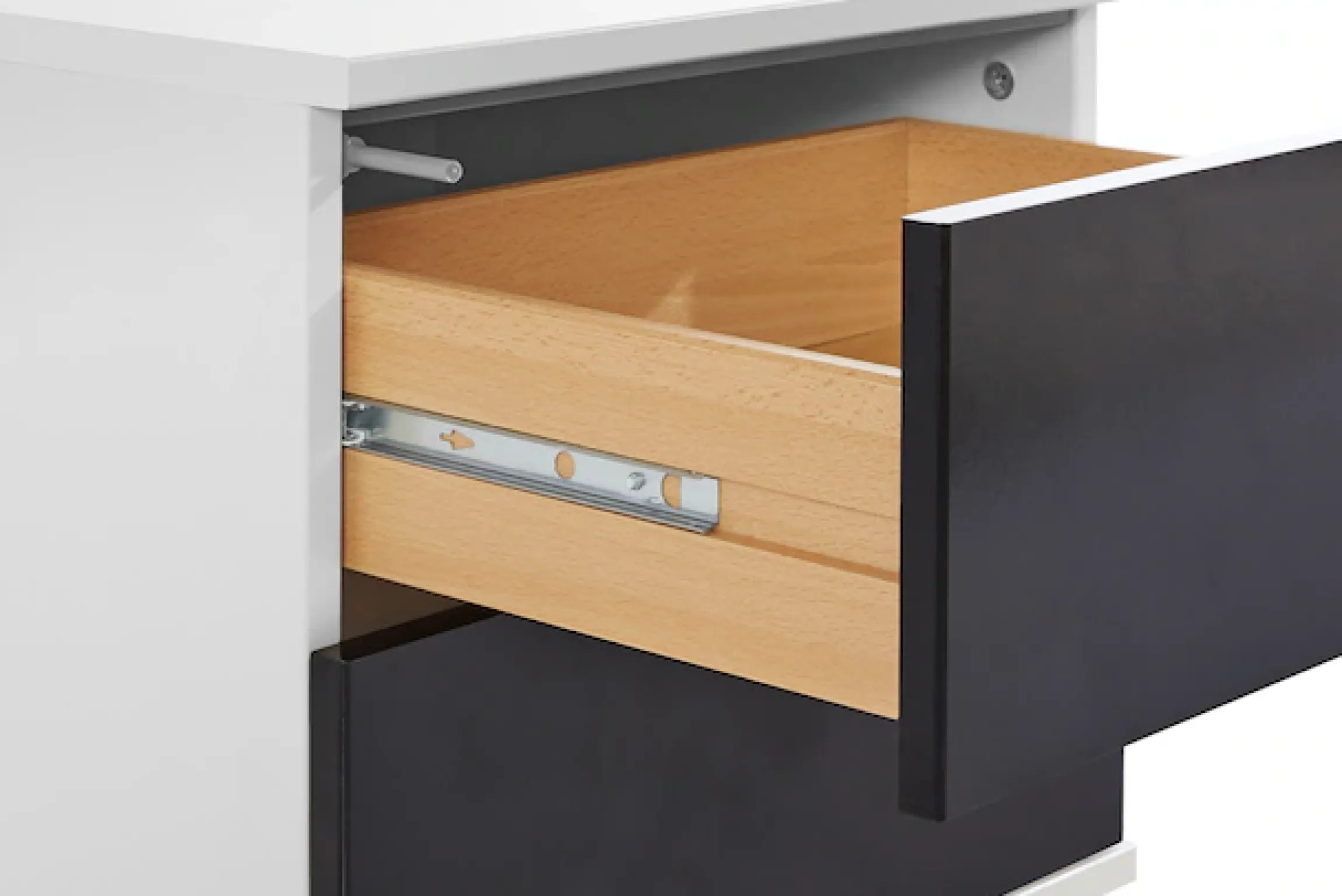priess Nachtkommode mit LED-Beleuchtung und Push-to-open