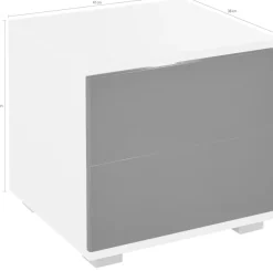 priess Nachtkommode mit LED-Beleuchtung und Push-to-open