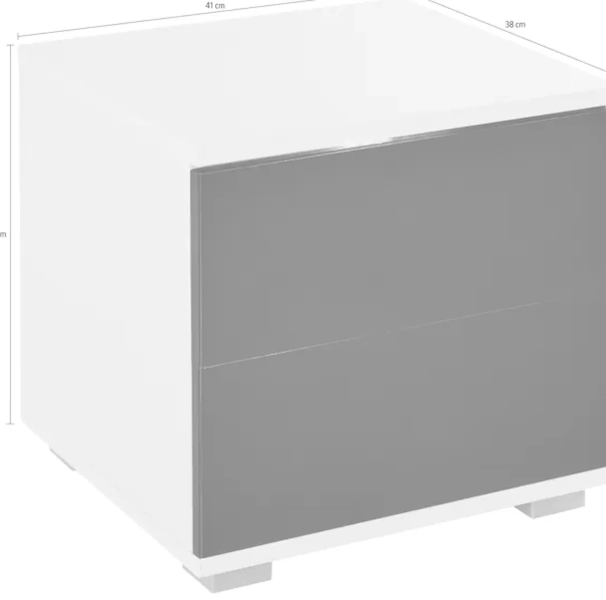 priess Nachtkommode mit LED-Beleuchtung und Push-to-open