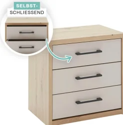 priess Nachtschrank »Warburg hochwertiges Möbelstück aus Deutschland« aufgebaut geliefert Schubkästen mit Selbsteinzug und Metallgriffen