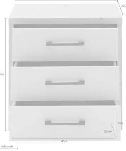 priess Nachtschrank »Warburg hochwertiges Möbelstück aus Deutschland« aufgebaut geliefert Schubkästen mit Selbsteinzug und Metallgriffen