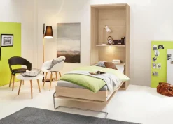 priess Schrankbett »Ancona Schrankklappbett Jugendbett Klappbett Wandbett« mit Lattenrost, Regal und LED-Beleuchtung, in 3 Breiten