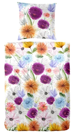Primera Bettwäsche »Mako-Satin-Bettwäsche Summer Time« 2 Stk. mit bunten Blumen