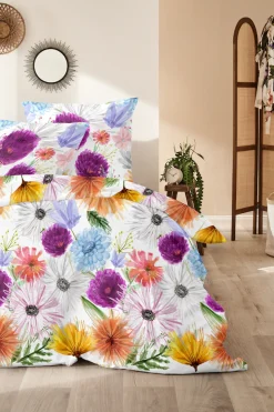 Primera Bettwäsche »Mako-Satin-Bettwäsche Summer Time« 2 Stk. mit bunten Blumen