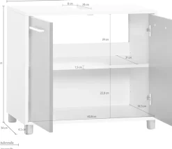 Procontour Waschbeckenunterschrank »Betty« Breite 64 cm, mit Einlegeboden, Badezimmerschrank WBU Badmöbel