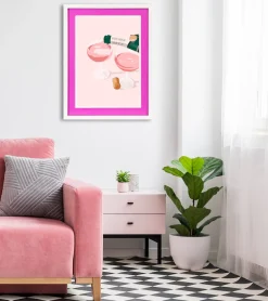 queence Bild mit Rahmen »Champagner, Gläser« Getränke 1 Stk. tlg. Poster mit buntem Acrylglas Passepartout
