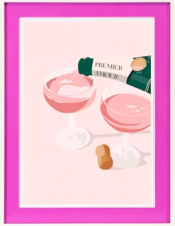 queence Bild mit Rahmen »Champagner, Gläser« Getränke 1 Stk. tlg. Poster mit buntem Acrylglas Passepartout