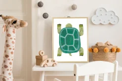 queence Bild mit Rahmen »Schildkröte« Fantasy | Haustiere | Schildkröten | Tiere 1 Stk. tlg. HD Premium Posterdruck mit Echtholzrahmen